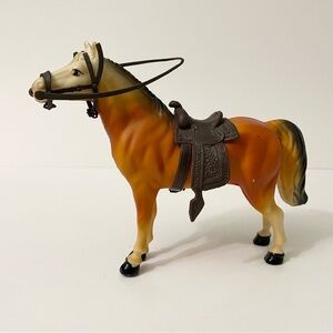 Vintage Horse with Saddle Plastic Toy Hong Kong